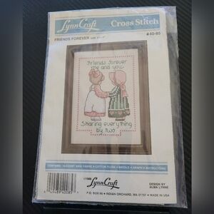 Lynn Craft Cross Stitch Kit #40-85 FRIENDS FOREVER 5"x7" Design by Alma Lynn NIP